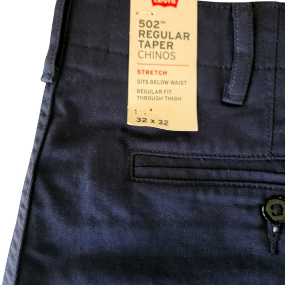 Levi's Dark Blue 502 Taper Chinos - Picture 5 of 12